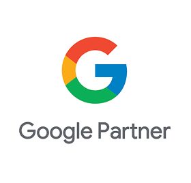 Google Partner badge featuring the multicolored Google “G” logo above the words “Google Partner” on a white background.