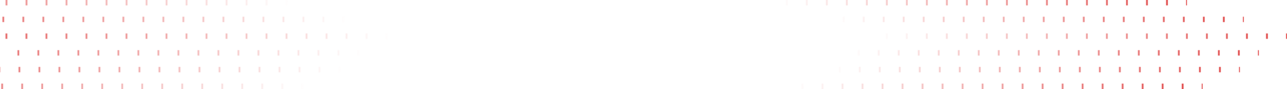 Rows of short vertical red lines are spaced evenly in a fading gradient pattern, with lines more visible at the edges and fading toward the center, forming a symmetrical design.