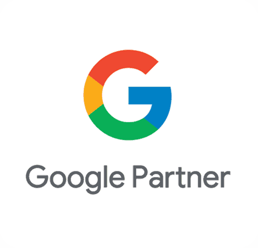 The Google Partner logo features a multicolored “G” above the words “Google Partner” on a white background.